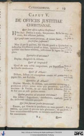 Caput V. De Officiis Justitiae Christianae.