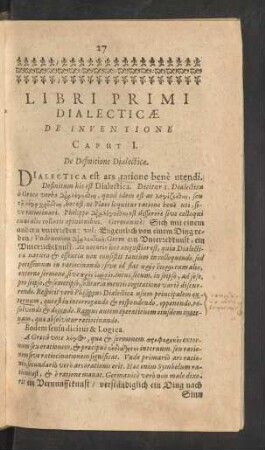 Caput I. De Definitione Dialecticae.