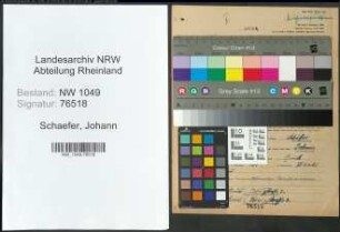 Entnazifizierung Johann Schaefer , geb. 08.12.1898 ()