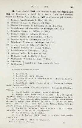 145-150, Matrikel 54, 1-68 (1504/05) und 55, 1-38 (1505)