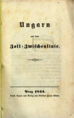Ungarn und seine Zoll-Zwischenlinie