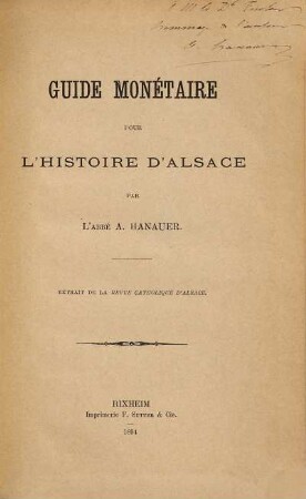 Guide monétaire pour lʹhistoire dʹAlsace