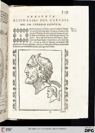 Aggiunta all'imagini del Cartari del Sig. Lorenzo Pignoria