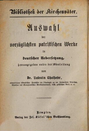 Ausgewählte Schriften des heiligen Ambrosius, Bischofs von Mailand : aus dem Lateinischen übersetzt, 2