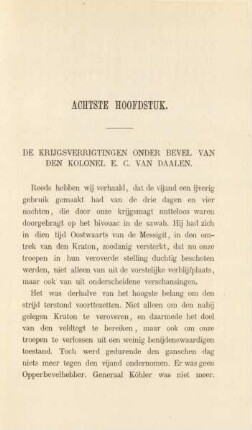 Achtste hoofdstuk. De krijgsverrigtingen onder bevel van den kolonel E. C. van Daalen