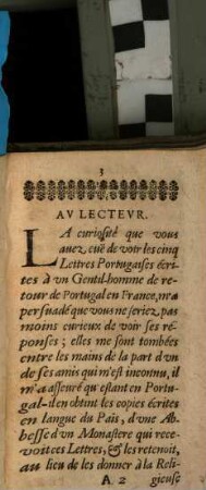 Réponses aux lettres Portugaises