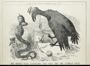 The hooded snake fascinating that silly bird, the Austrian eagle