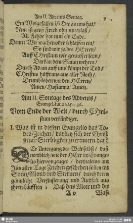 Am II. Sontage des Advents