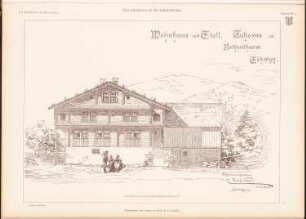Bauernhaus, Rothenthurm: Ansicht (aus: Das Bauernhaus in der Schweiz, hrsg.v. Schweiz. Ingenieur- und Architektenverein, 1903)