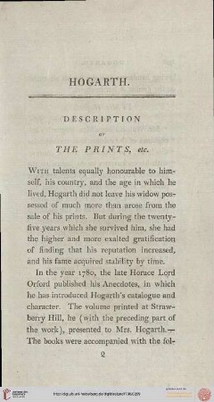 Descriptions of the Prints