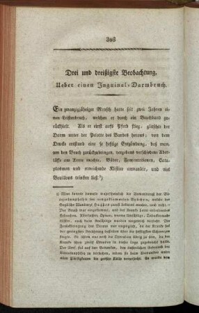 Drei und dreißigste Beobachtung. Ueber einen Inguinal-Darmbruch.