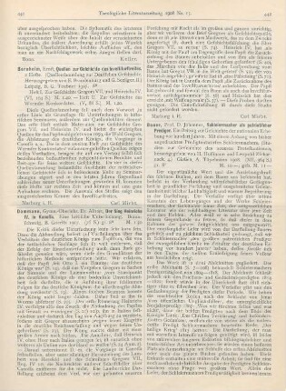 441-442 [Rezension] Dammann, Albert, Der Sieg Heinrichs IV. in Kanossa. Eine kritische Untersuchung. I. Teil