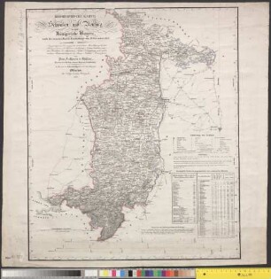 Geographische Karte von Schwaben und Neuburg, in dem Königreiche Bayern, nach der neuesten Reichs-Eintheilung vom 20. November 1837