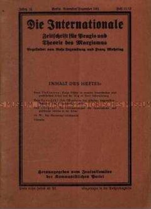 Sozialistische Zeitschrift begründet von Rosa Luxemburg und Franz Mehring, Jg. 1931