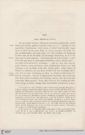XIII. Hans Baldung Grien