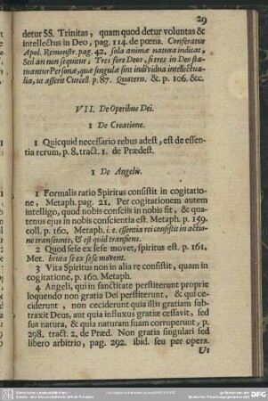 VII. De Operibus Dei
