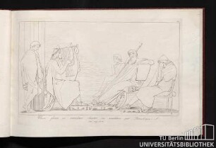 Ulisse pleure en entendant chanter ses avantures par Domodoque. Hom. Odys. Ch. 8