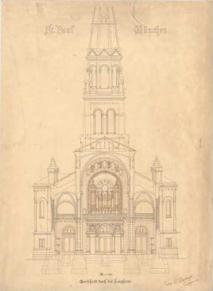 Beisbarth, C; München; St. Paul - Langhaus (Querschnitt)
