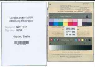 Entnazifizierung Emilie Happel , geb. 29.07.1893 (Kauffrau)