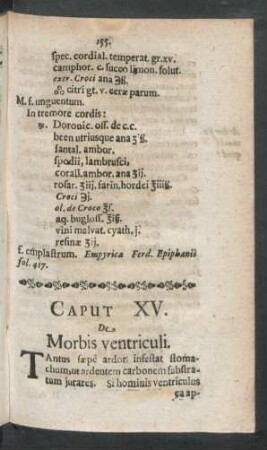 Caput XV. De Morbis ventriculi.