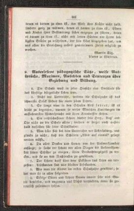 Auserlesene pädagogische Sätze, weise Aussprüche, Maximen, Ansichten und Sentenzen über Erziehung und Bildung