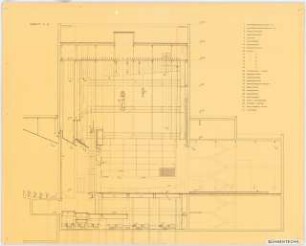 Stadttheater, Trier: Schnitt Bühne (Ausstellungstafel der »Prague Quadrennial of the Theatre Design and Architecture« 1967)