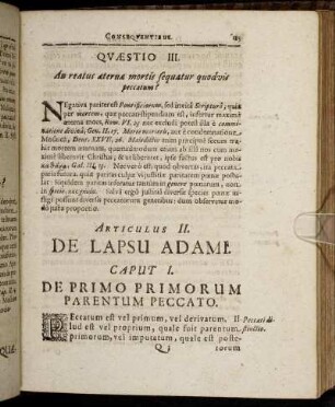 Caput I. De Primo Primorum Parentum Peccato.