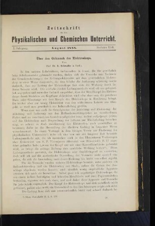 I. Jahrgang. August 1888. Sechstes Heft.