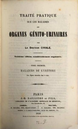 Traité pratique sur les maladies des organs génitourinaires, 1