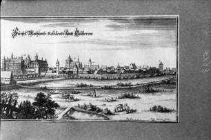 Fürstlich Mecklenburgische Residenzstadt Güstrow : Fürstlich Mecklenburgische Residenzstadt Güstrow. Kupferstich (1653; M. Merian der Jüngere). Teilansicht