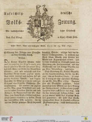 Erster Band. Neun und Dreißigstes Stück