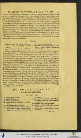 Titulus XXI. De Ademptione et translatione legatorum.