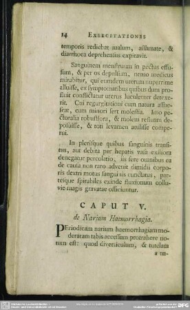 Caput V. de Narium Haemorrhagia