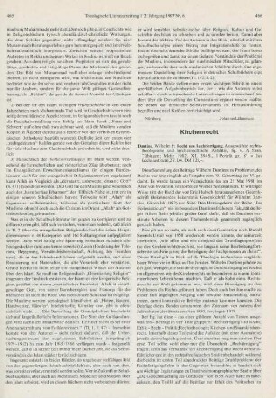 466-468 [Rezension] Dantine, Wilhelm, Recht aus Rechtfertigung