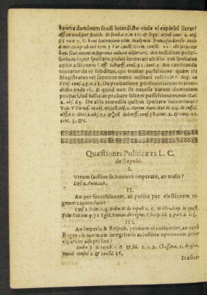 Quaestiones Politicae ex L. C. de Republ.