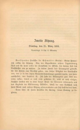 Zweite Sitzung. Dienstag, den 21. März 1893