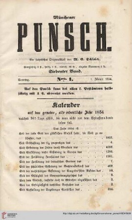 Nro. 1 (1. Jänner 1854)
