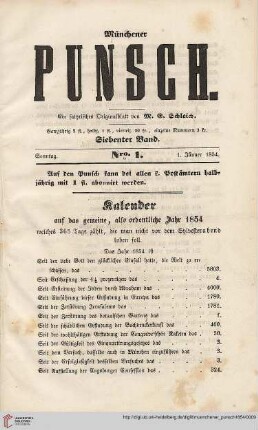 Nro. 1 (1. Jänner 1854)