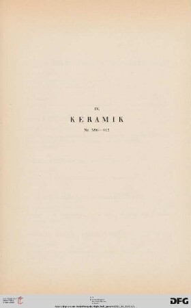 IX. Keramik (Nr. 386-413)