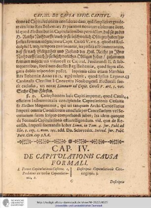 CAP. IV. DE CAPITULATIONIS CAUSA FORMALI.