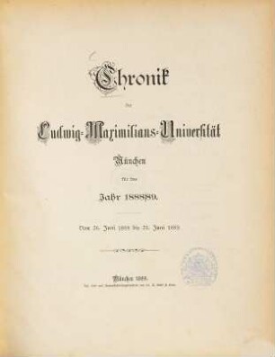 Chronik. 1888/89