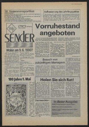 Betriebszeitung 'WF-Sender', Nr.10/1990 (2. Maiausgabe 1990)