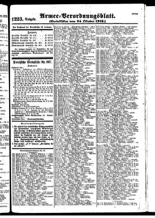 1223.Ausgabe. Dienstag, 24. Oktober 1916