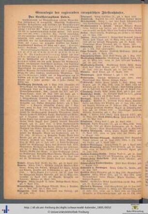 Genealogie der regierenden europäischen Fürstenhäuser.