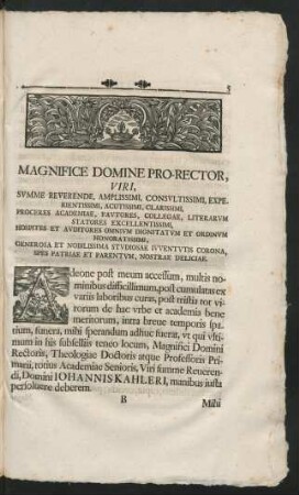 Magnifice Domine Pro-Rector, ...