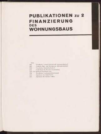 Publikationen zu 2 Finanzierung des Wohnungsbaus