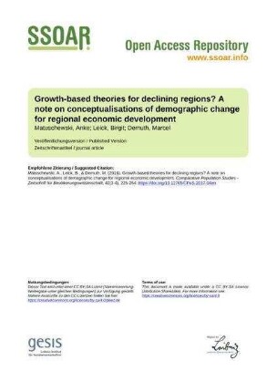 Growth-based theories for declining regions? A note on conceptualisations of demographic change for regional economic development