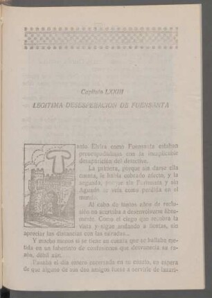Capítulo LXXIII - Legitima desesperación de Fuensanta