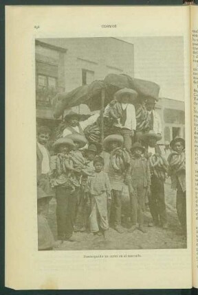 Descargando un carro en el mercado. [Fotografía]