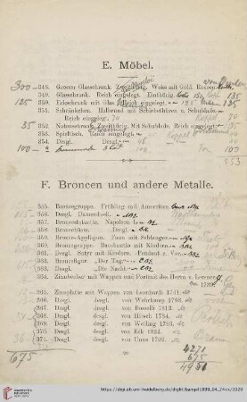 E. Möbel (Nr.348-354)